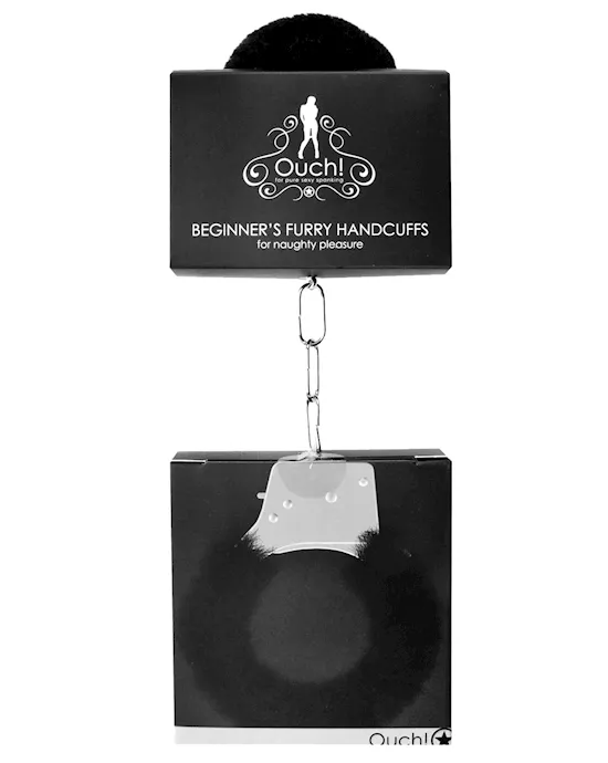 Shots Ouch Beginner's Handcuffs Furry - Black