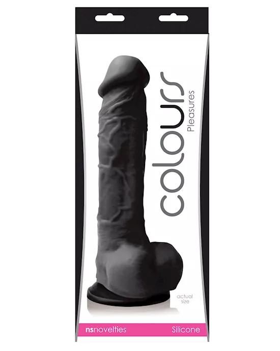 Colours Pleasures 8" Dildo w/Suction Cup - Black