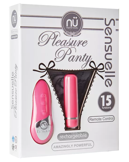 Nu Sensuelle Pleasure Panty Bullet w/Remote Control 15 Function - Pink