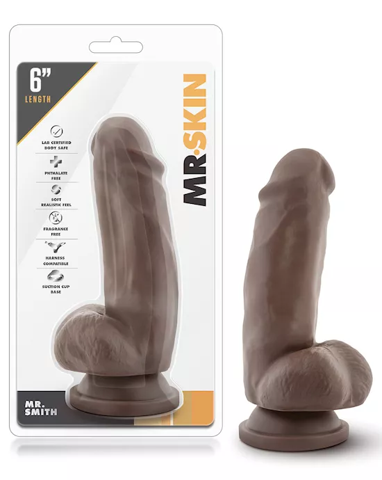 Blush Dr. Skin Mr. Smith 7" Dildo w/Suction Cup - Chocolate