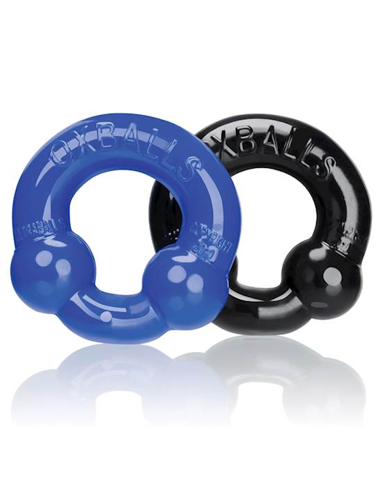 Oxballs Ultraballs Cock Rings  BlackClear Pack of 2