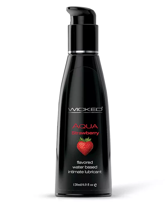 Wicked Sensual Care Aqua Water Based Lubricant - 4 Oz Strawberry
