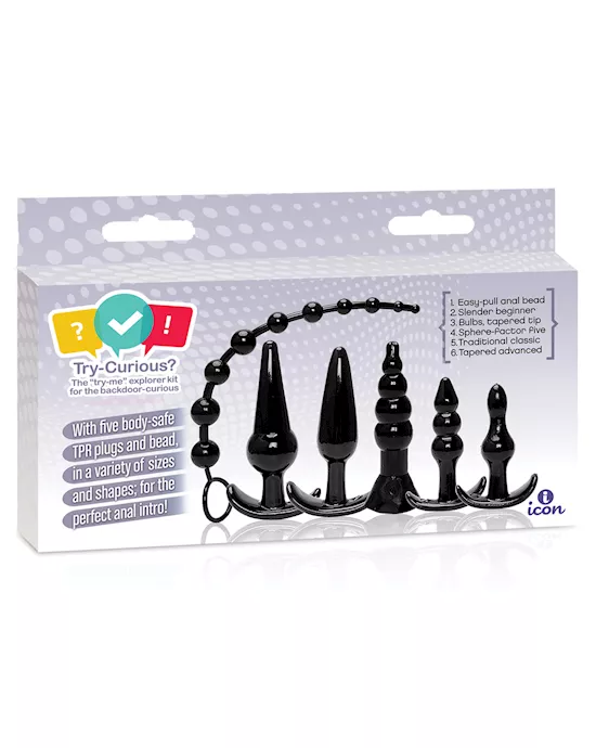 Try-Curious Anal Plug Kit - Black