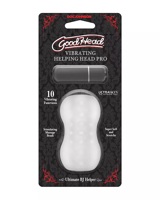 Goodhead Helping Head Pro Ultraskyn Vibrating Stroker - Frost