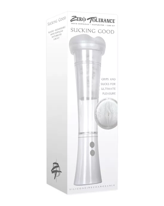 Zero Tolerance Sucking Good Rechargeable Vibrating Pump - White/clear