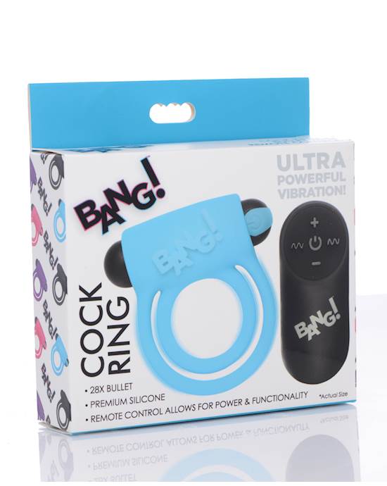 Bang Vibrating Cock Ring amp Bullet wRemote Control  Blue