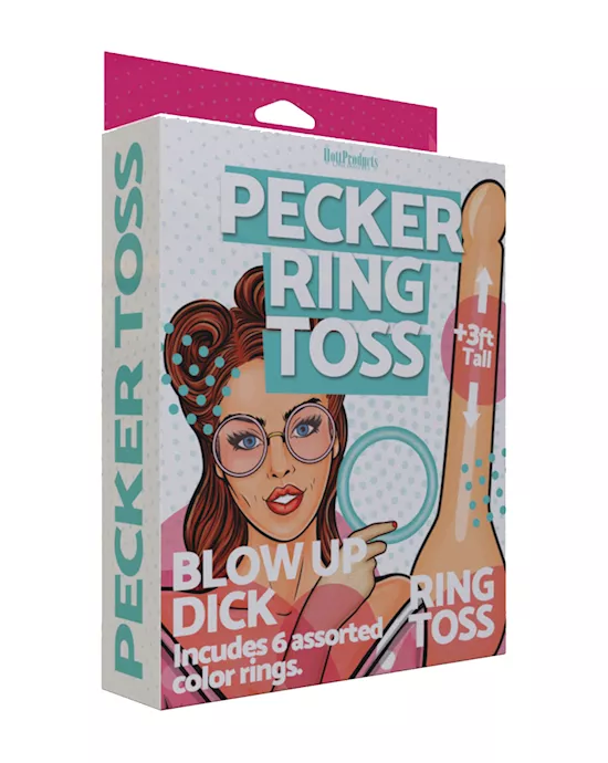 Inflatable Pecker Ring Toss - Asst. Color Rings