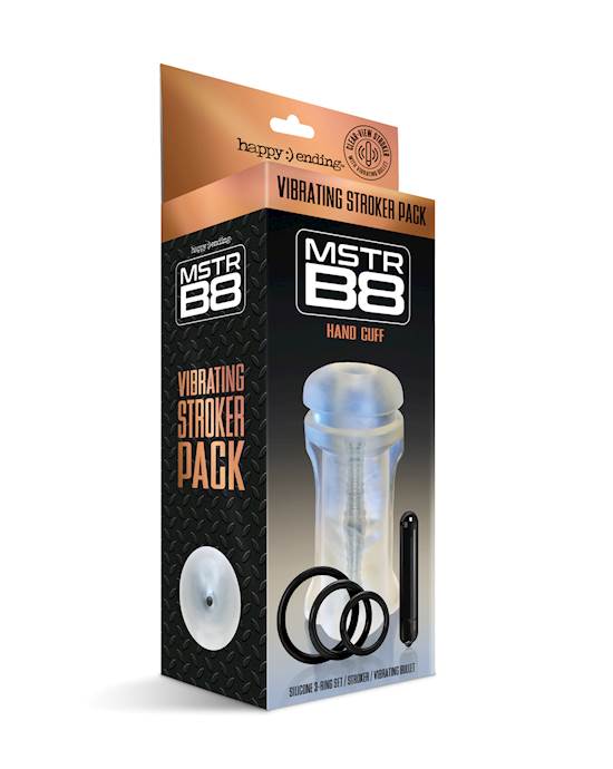 MSTR B8 Hand Cuff Vibrating Stroker Pack  Kit of 5 Clear