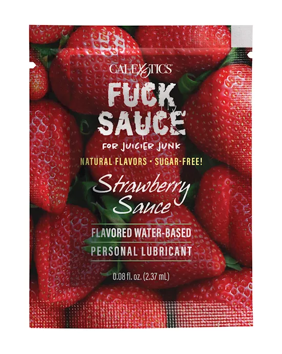Fuck Sauce Flavored Water Based Personal Lubricant Sachet - .08 Oz Strawberry