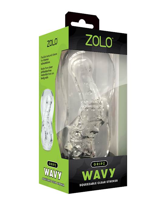 ZOLO Gripz Wavy Stroker  Clear