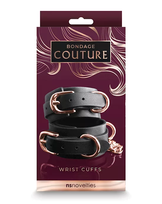 Bondage Couture Wrist Cuffs - Black