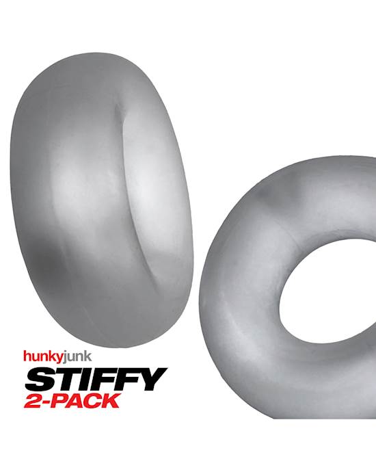 Hunky Junk Stiffy 2 Pack Cockrings  Clear Ice