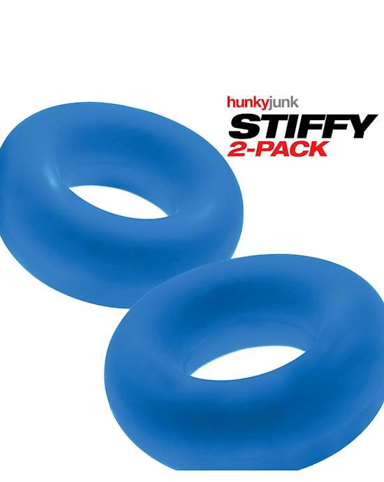 Hunky Junk Stiffy 2 Pack Cockrings  Teal Ice