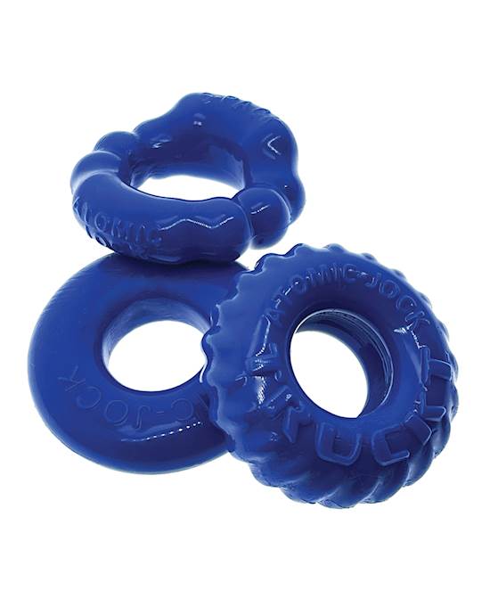 Oxballs Bonemaker 3 Pack Cockring Kit  Pool blue