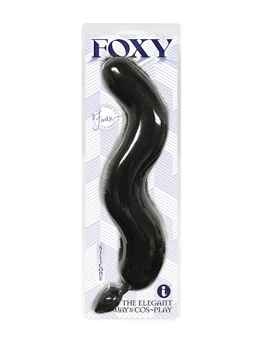 Foxy Fox Tail Silicone Butt Plug - Black