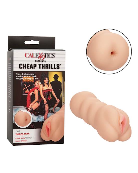 Cheap Thrills The ThreeWay Dual Ended Masturbator  Ivory