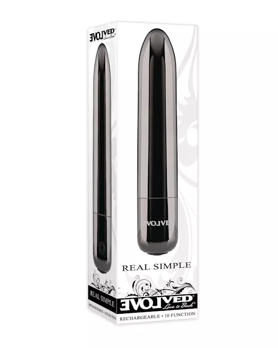 Evolved Real Simple Rechargeable Bullet - Black Chrome