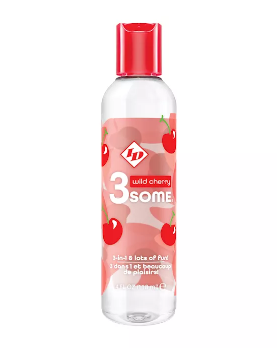 Id 3some 3 In 1 Lubricant - 4 Oz Wild Cherry