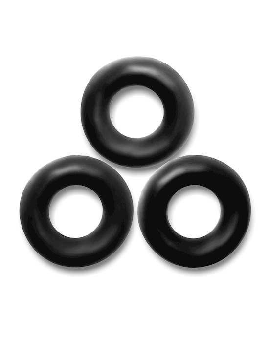 Oxballs Fat Willy 3 Pack Jumbo Cock Rings  Black
