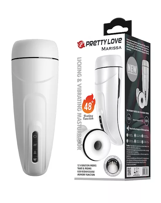 Pretty Love Marissa Vibrating & Licking Masturbator - White