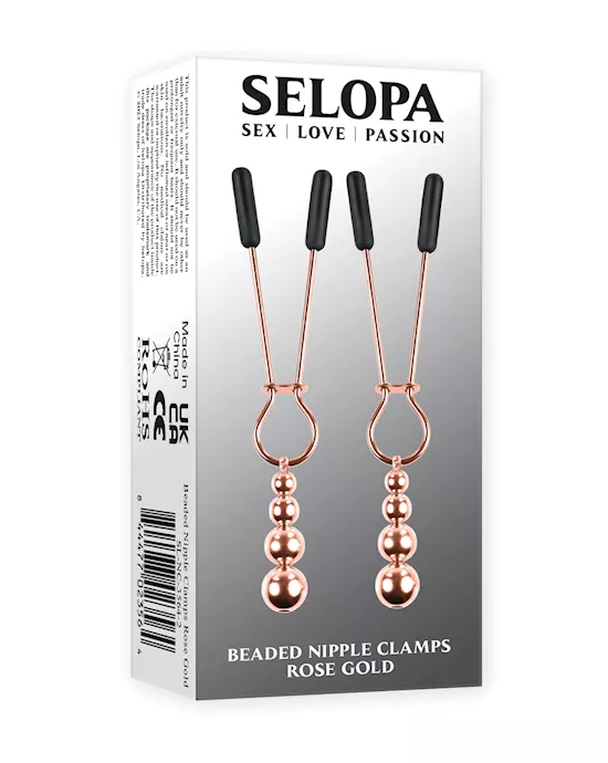 Selopa Beaded Nipple Clamps - Rose Gold