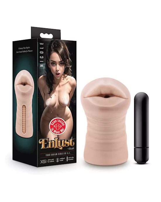 Blush Enlust Mouth Stroker W/vibrating Bullet - Nicole