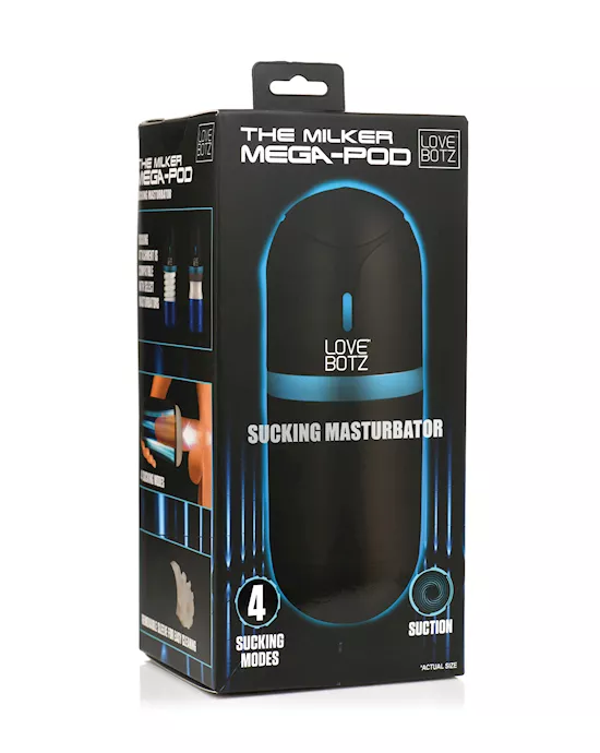LoveBotz The Milker Mega-Pod Sucking Masturbator - Black/Clear