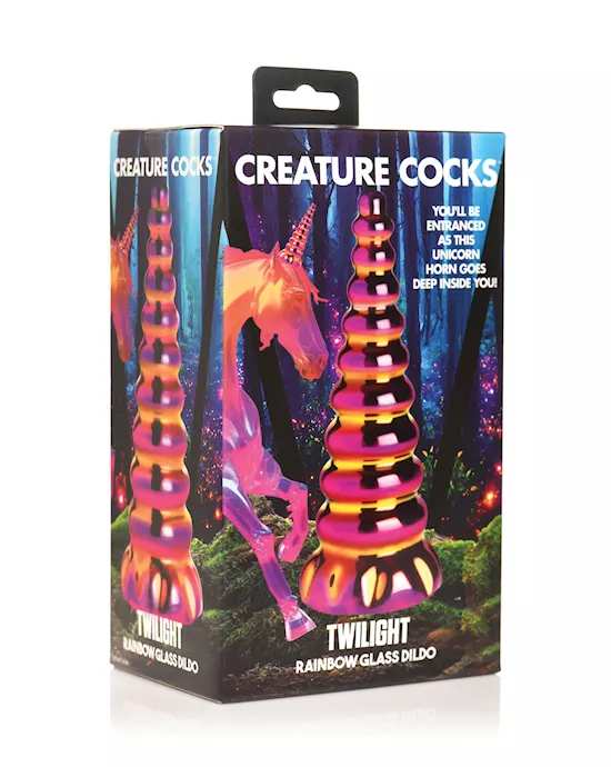 Creature Cocks Twilight Rainbow Glass Dildo