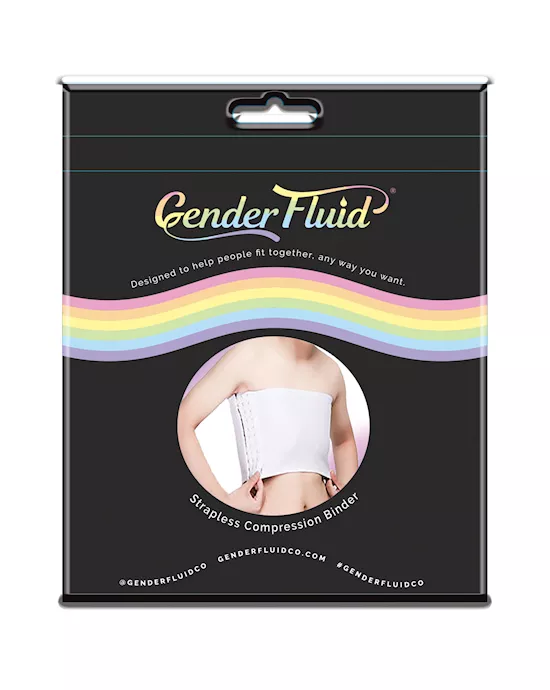 Gender Fluid Strapless Chest Compression Binder - L White