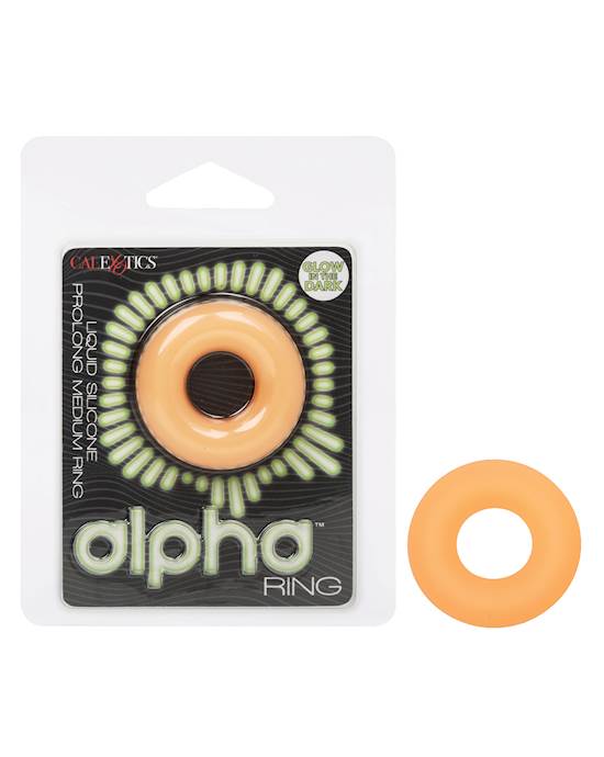 Alpha Liquid Silicone Glow in the Dark Prolong Cock Ring  Medium