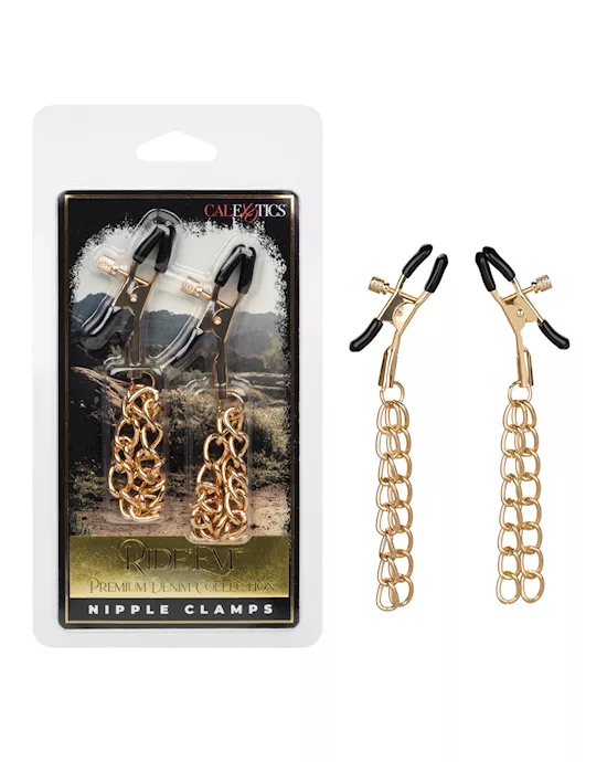 Ride 'em Premium Denim Collection Nipple Clamps