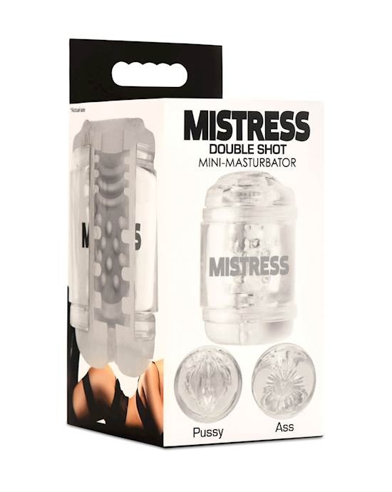 Curve Toys Mistress Double Shot Pussy amp Ass Mini Masturbator   Clear